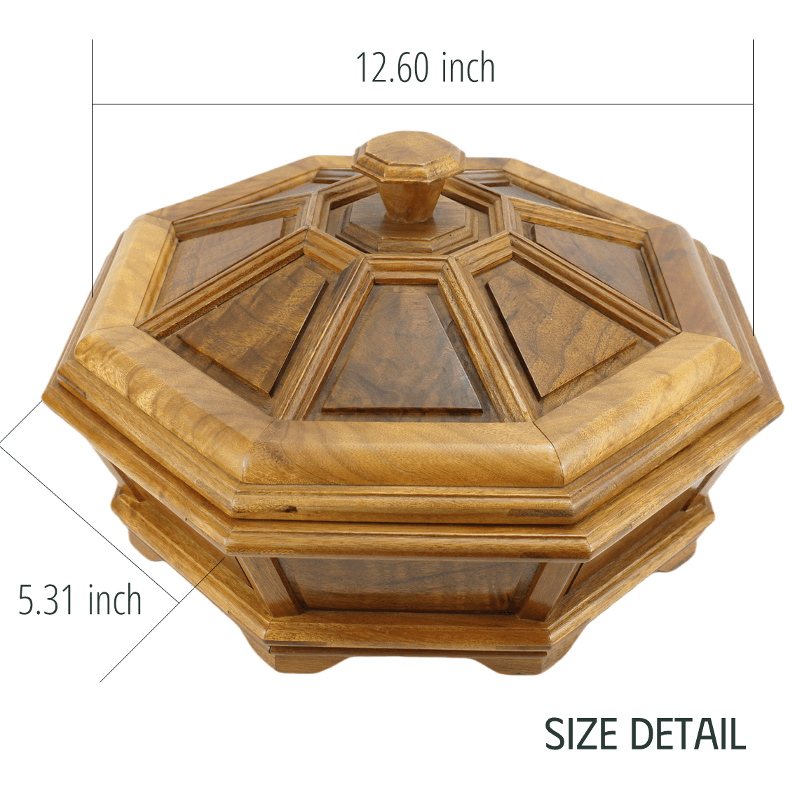 Golden Nanmu Octagonal Box with Lid