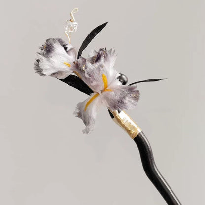 Chinese Velvet Flower Hair Stick