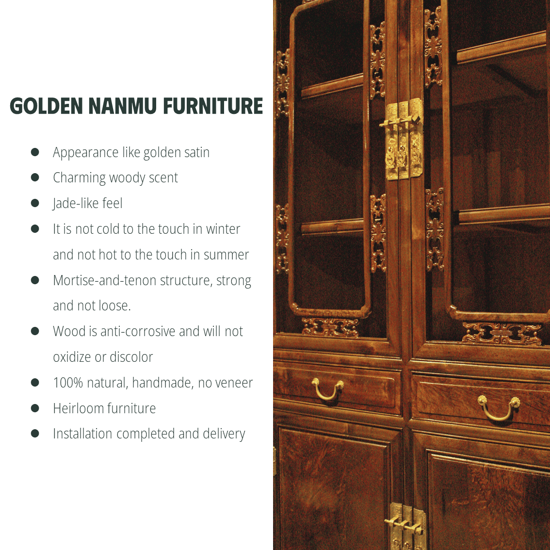 Golden Nanmu & Mortise and Tenon Joints Chinese Study Furniture Set