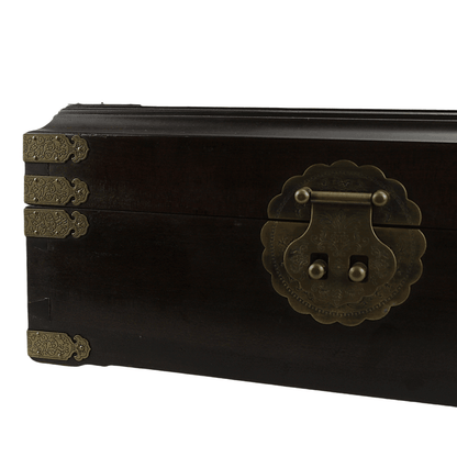 Golden Nanmu Jewelry Box with Carvings