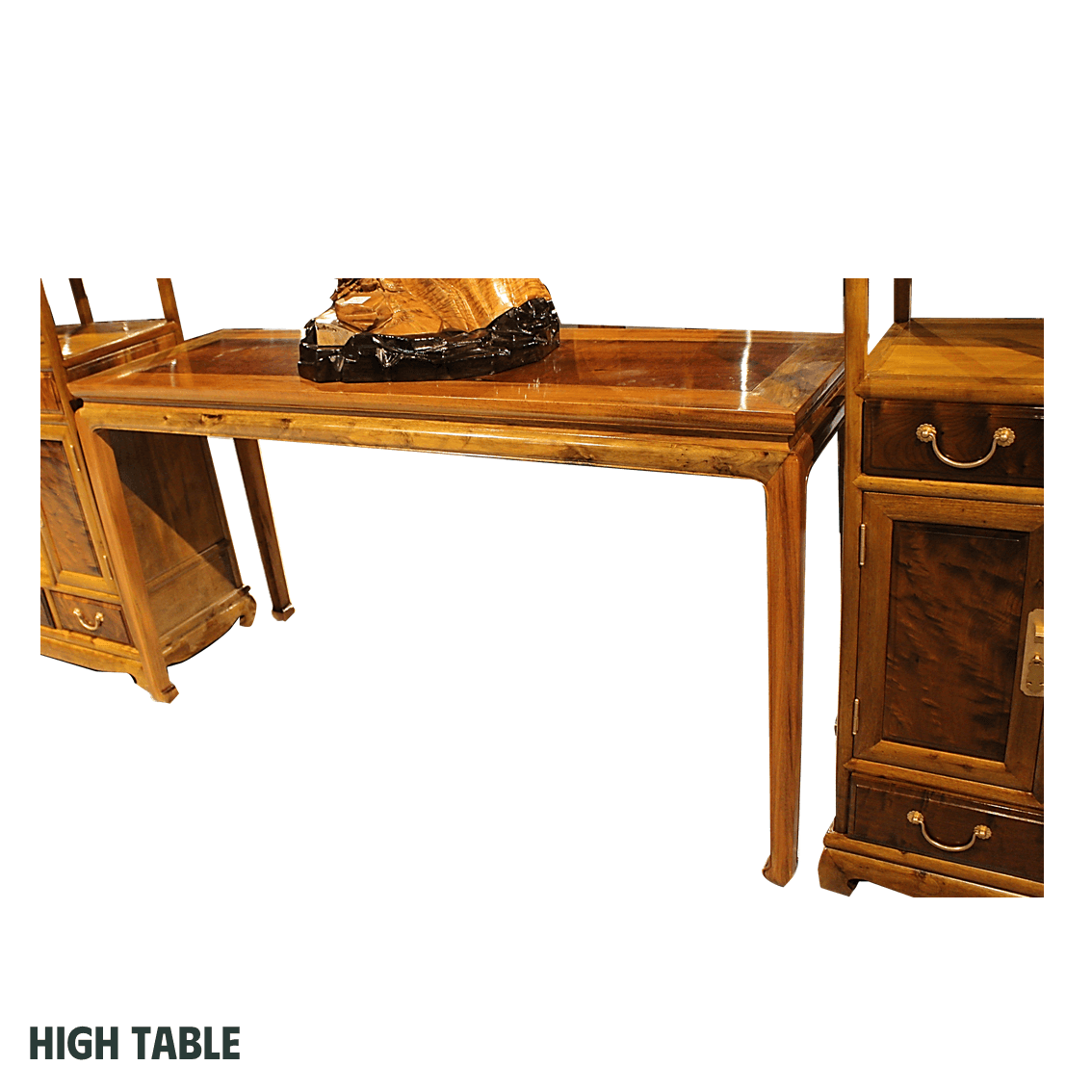 Golden Nanmu & Mortise and Tenon Joints Chinese Study Furniture Set