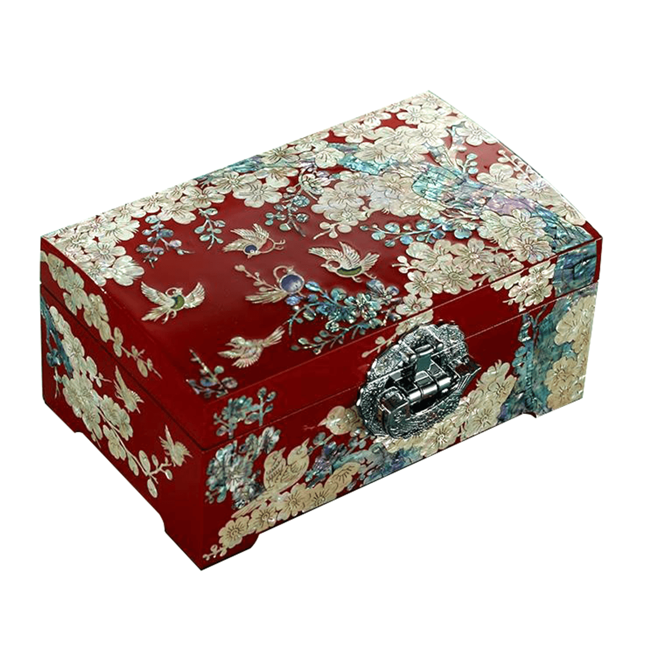 Lacquerware Mother-of-pearl Lacquerware Jewelry Box with Lid 