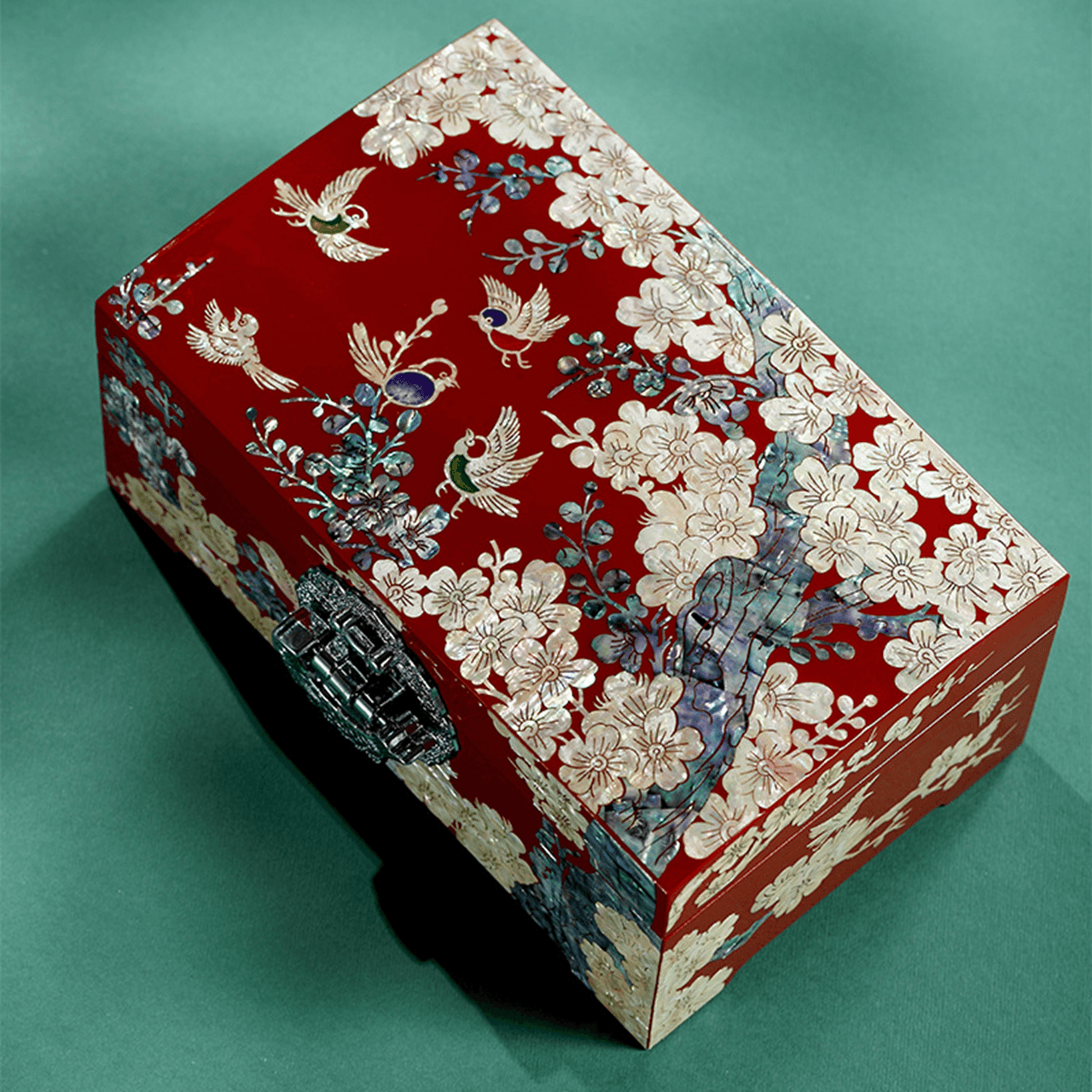 Lacquerware Mother-of-pearl Lacquerware Jewelry Box with Lid 