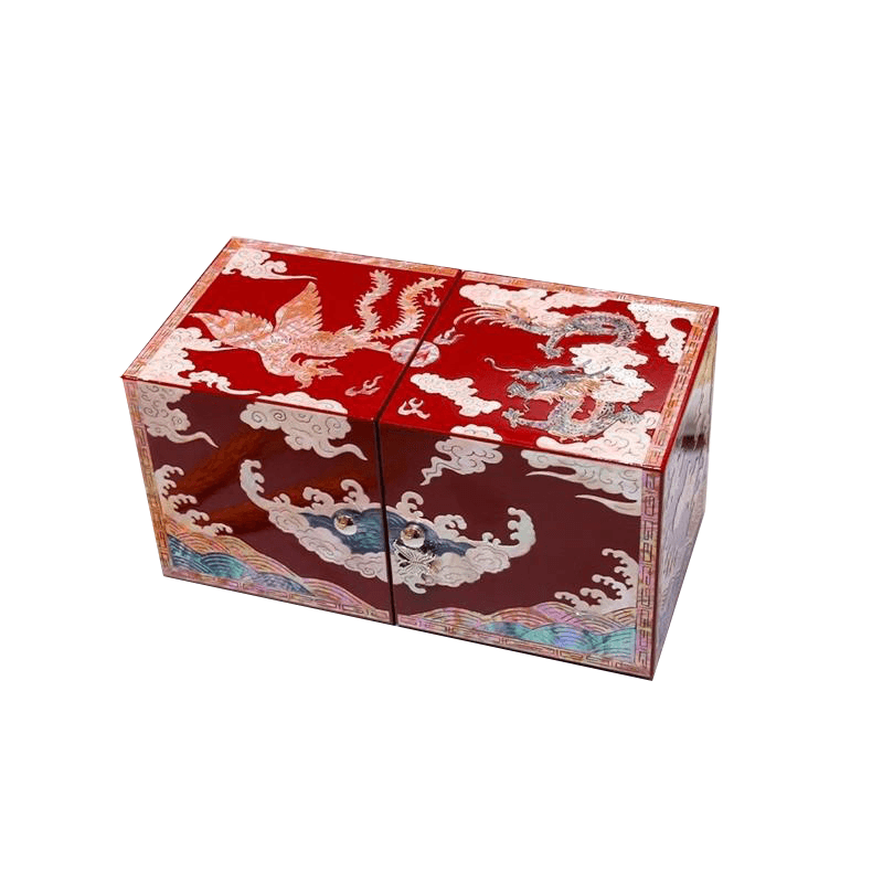 Lacquerware Mother-of-Pearl Lacquer Jewelry Box Drawers