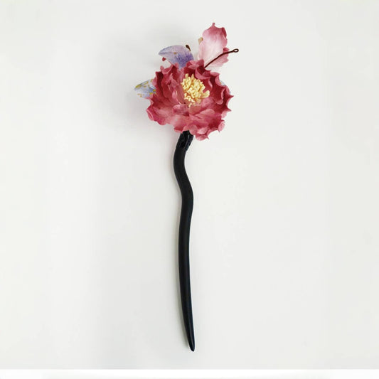 Chinese Velvet Flower Hair Stick