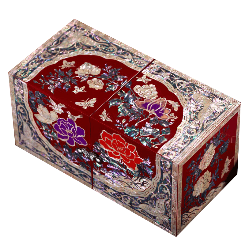 Lacquerware Mother-of-Pearl Lacquer Jewelry Box Drawers