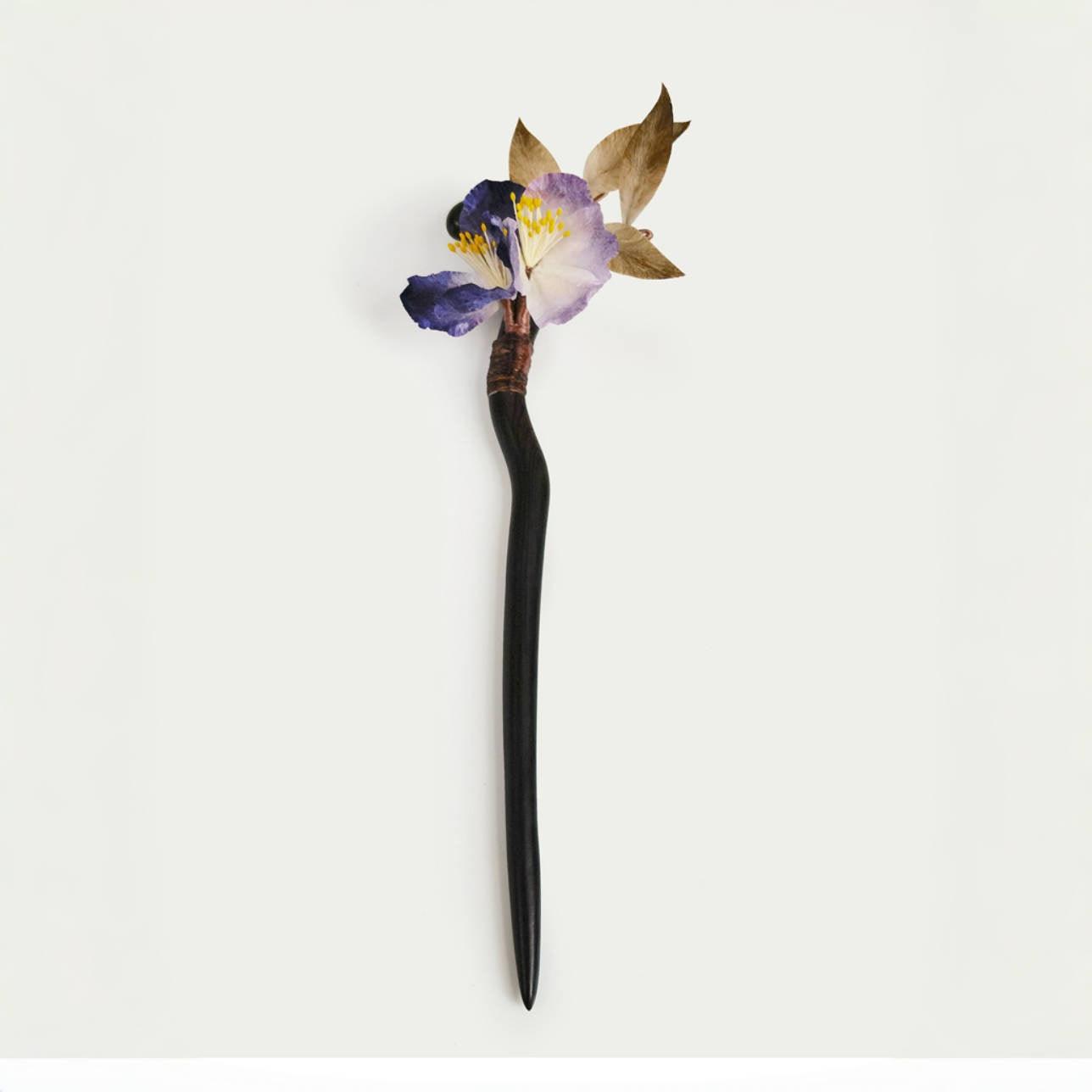 Chinese Velvet Flower Hair Stick