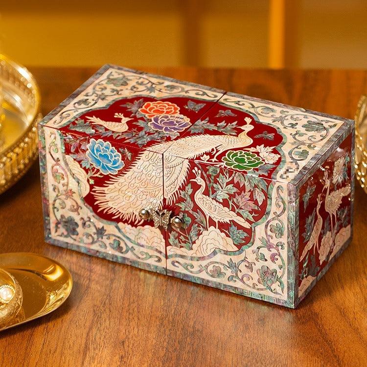 Lacquerware Mother-of-Pearl Lacquer Jewelry Box Drawers