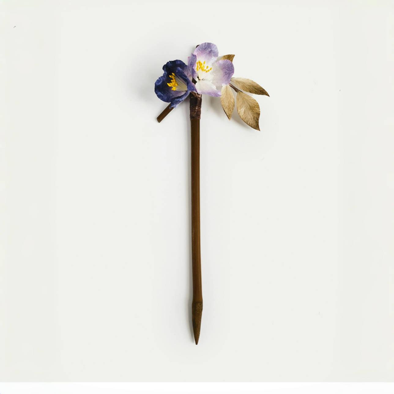 Chinese Velvet Flower Hair Stick