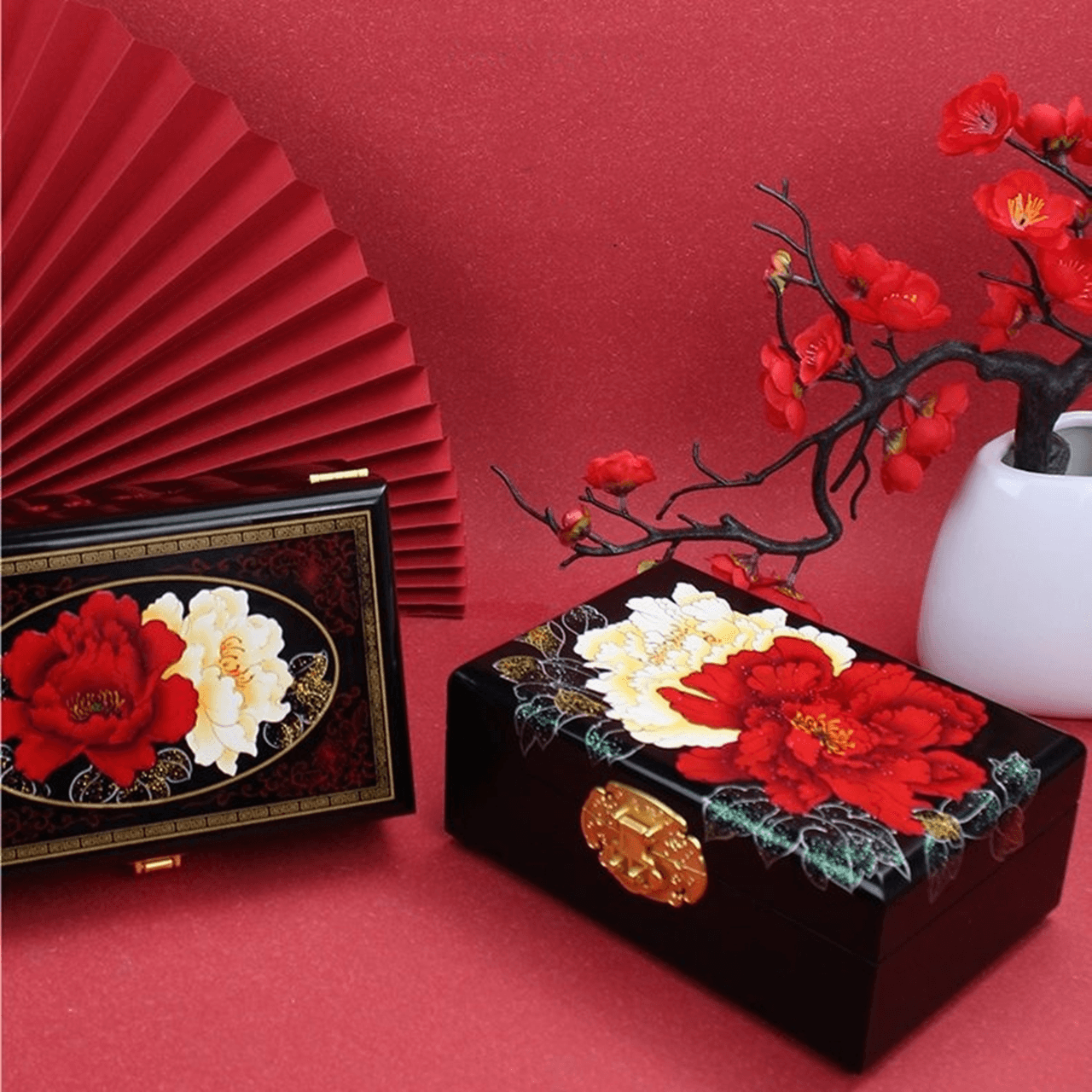 Lacquerware Polishing Jewelry Box with Lid