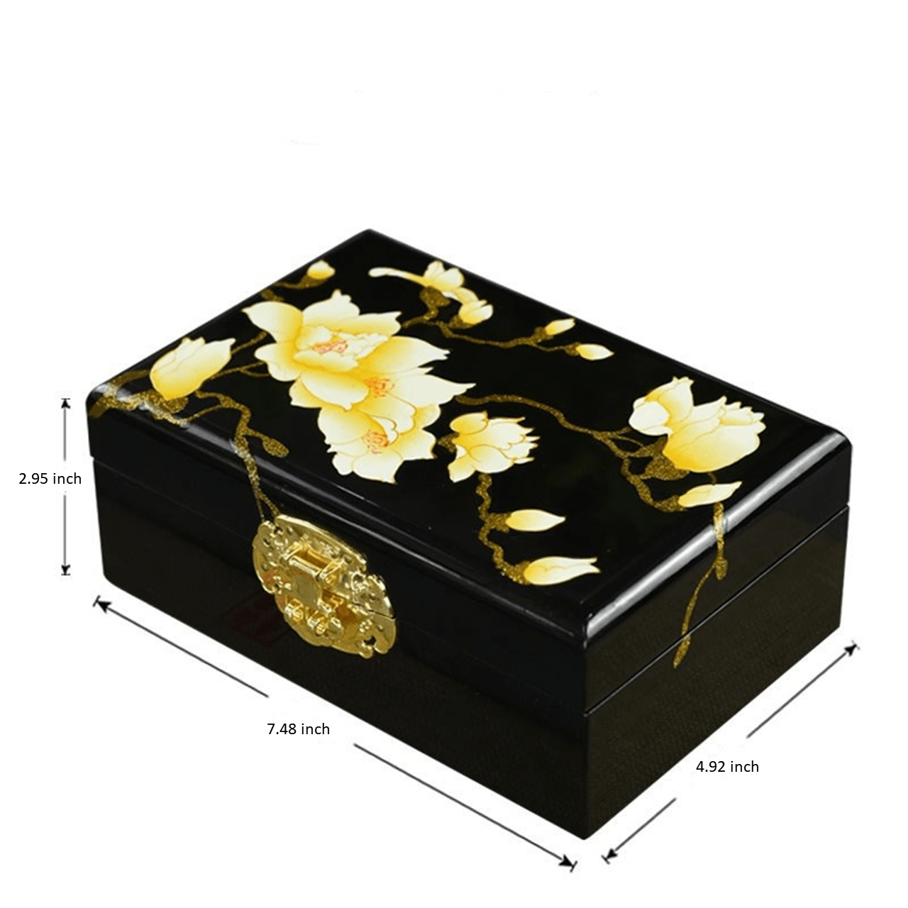 Lacquerware Polishing Jewelry Box with Lid