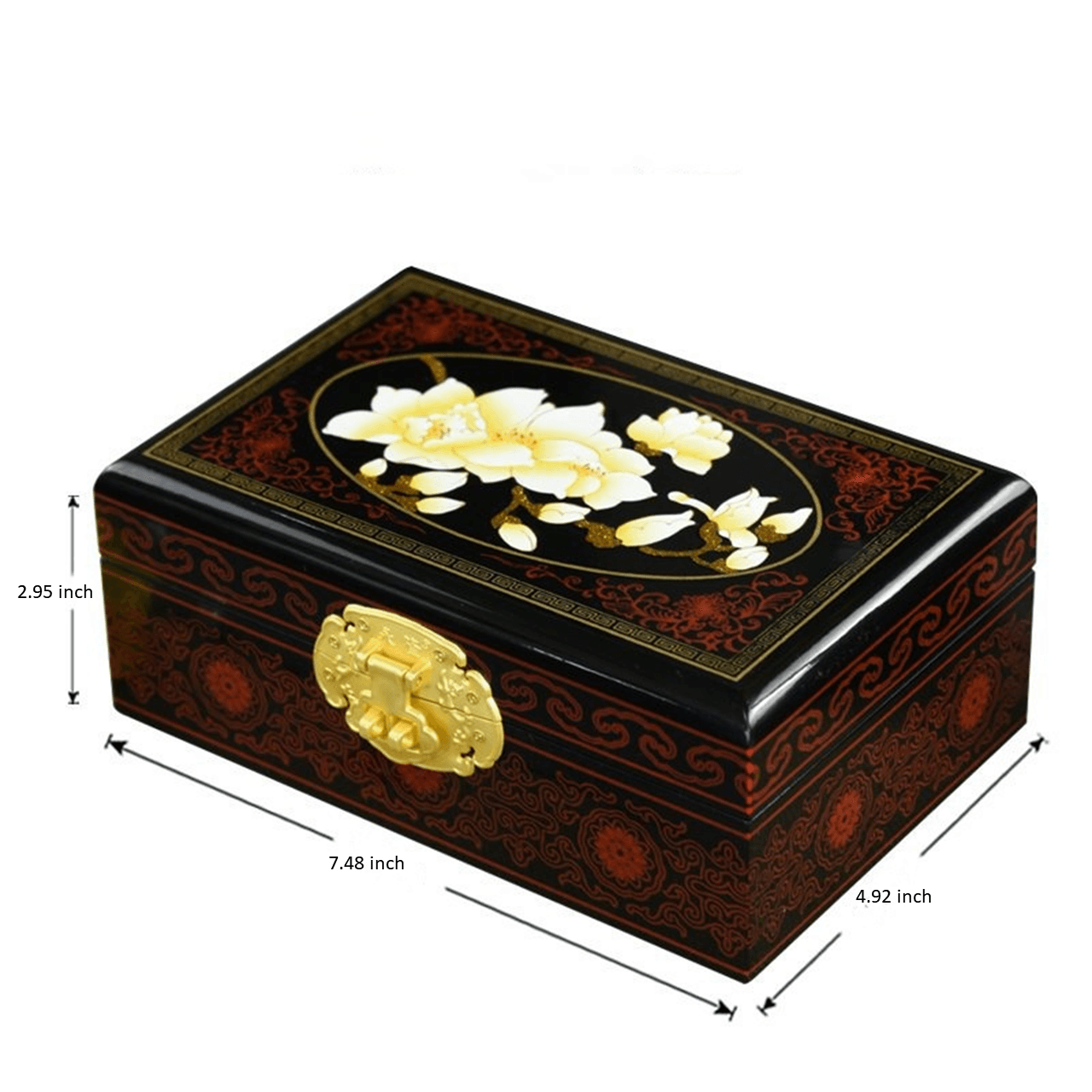 Lacquerware Polishing Jewelry Box with Lid