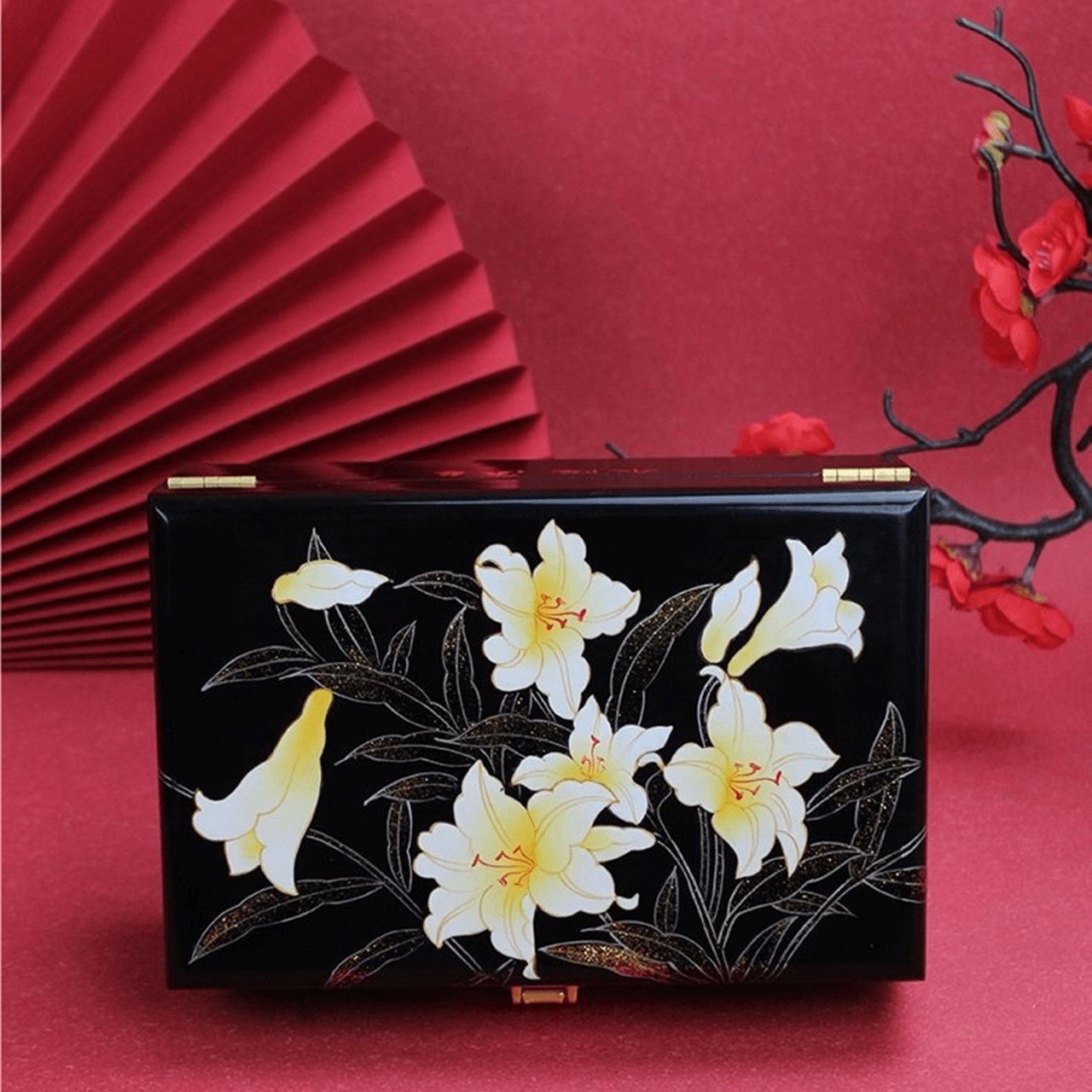 Lacquerware Polishing Jewelry Box with Lid