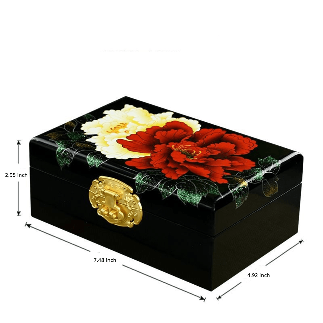 Lacquerware Polishing Jewelry Box with Lid