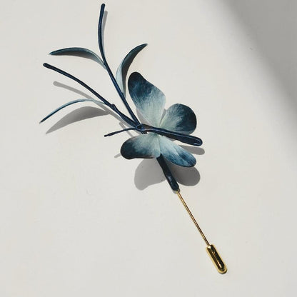 Chinese Velvet Flower Brooch