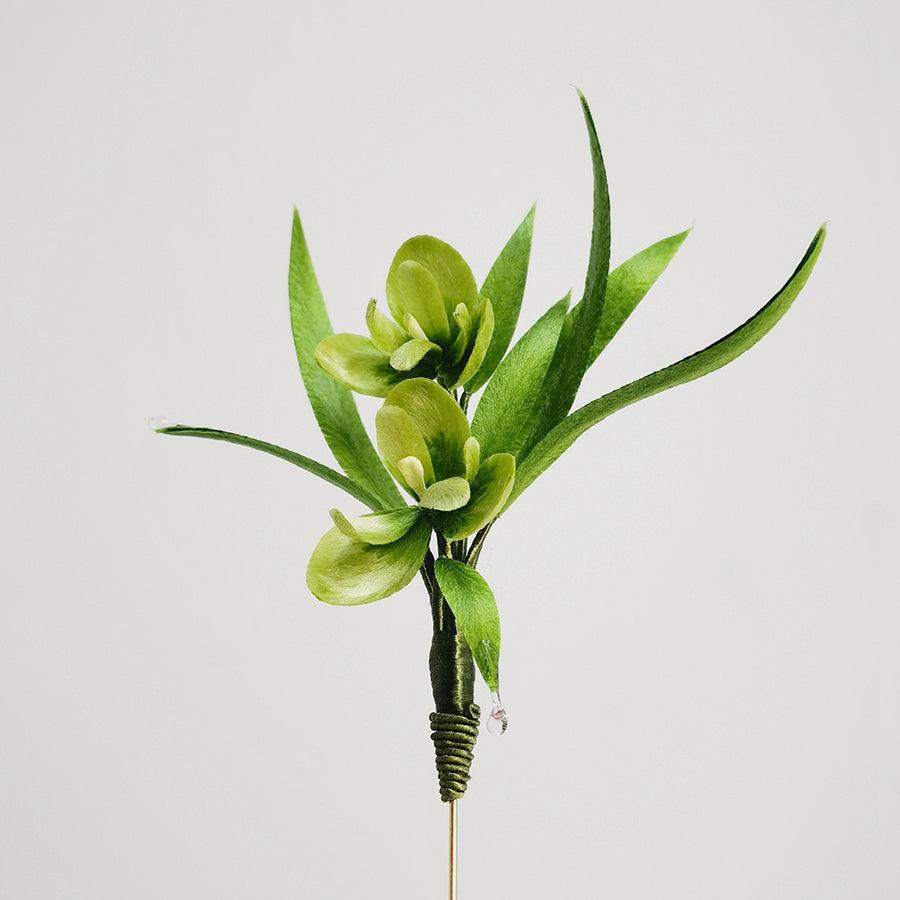 Chinese Velvet Flower Brooch